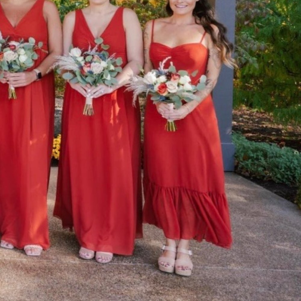 Azazie Justina Rust Dress Small